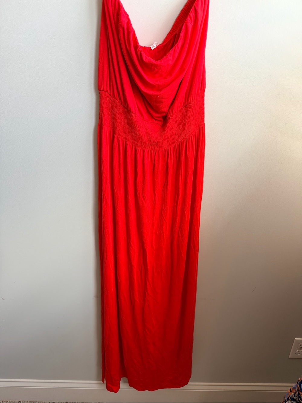 bp Red Strapless Neck Maxi Dress